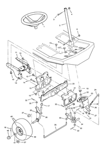 Steering Diagram and Parts List for 30560X51A  Briggs and Stratton Lawn Tractor